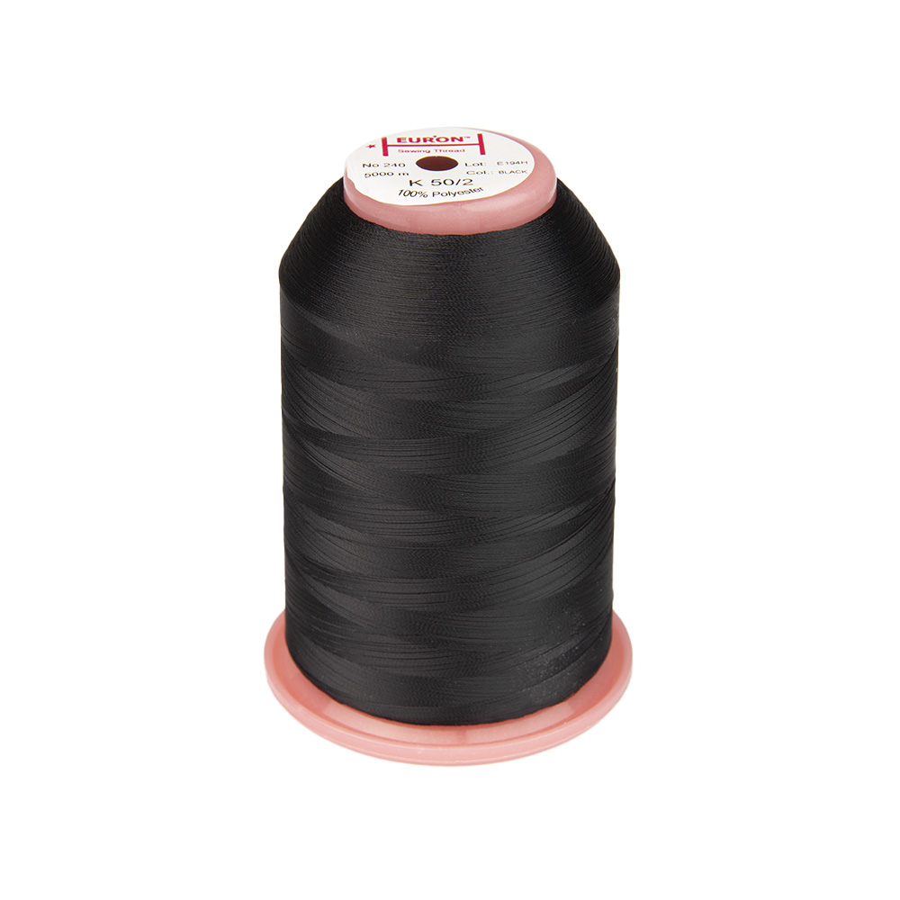 Нитки филаментные К 50/2 №240 (2220) 5000м, черные (уп.12шт)